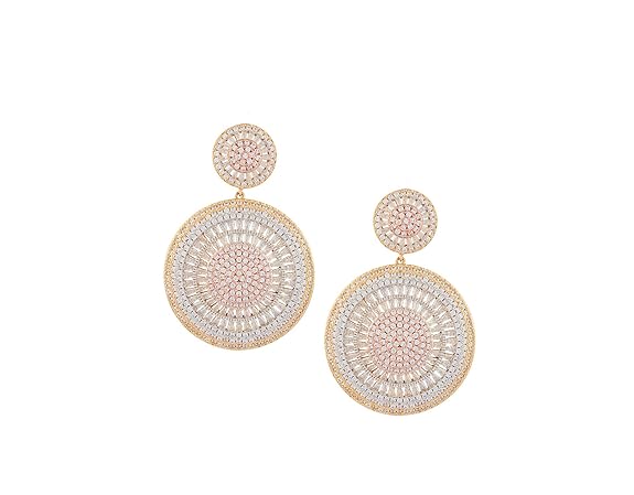 3 Tone Copper Drop Earrings for Women