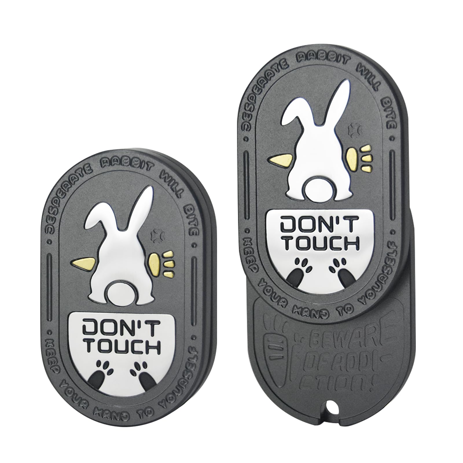 HIDEDC Desperate Rabbit Fidget Slider | Aluminum Alloy Version | Lightweight & Portable | EDC Metal Fidget Toys Adults ADHD Tools Executive Desk Toy for Keep Focus & Anxiety Relief (Black)