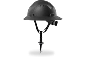 AnTools Carbon Fiber Design Full Brim Hard Hat, OSHA Approved Construction Hard Hats for Men, 4-Point Adjustable Suspension, ANSI Z89.1