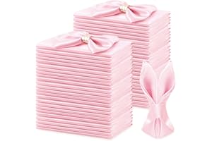 KKJIAF 50 Pack Light Pink Square Satin Napkins 17x17 Inch Soft Smooth Cloth Napkins，Silky Table Napkin for Wedding Banquet Party Decoration