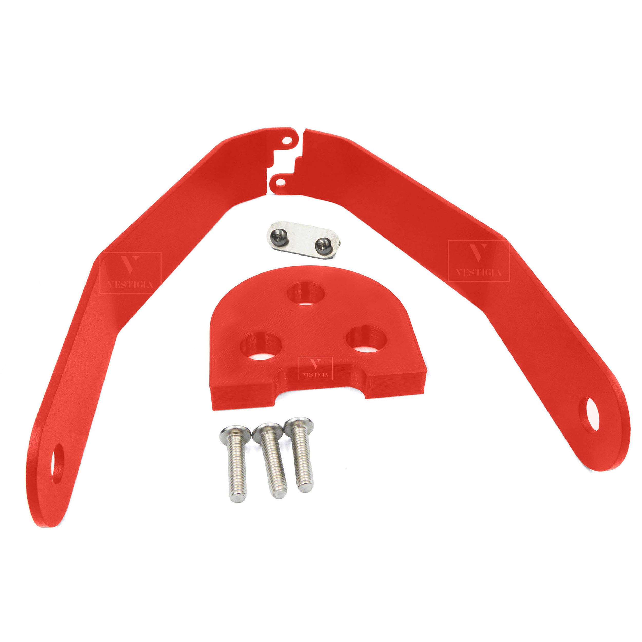 Vestigia® - Rear Fender Bracket for Xiaomi M365, Pro - Alu Metal Mudguard Support - Scooter Mod Upgrade Modification Kit (Red)