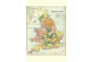 POSTER FOUNDRY England and Wales 19th Century Antique Style Map Cool Wall Art Print Poster 12x18