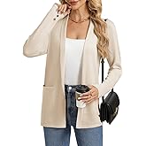 GRACE KARIN Long Cardigans for Women, Long Sleeve Open Front Cardigan Sweaters, Lightweight Spring Jacket with Pockets