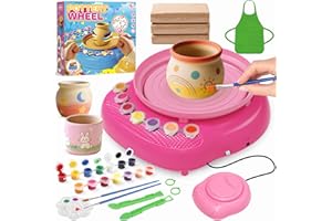 Roue de poterie pour enfants, kit complet d'outils et outils pour débutants, jouets d'art et d'artisanat pour enfants âgés de