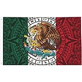 Mexican Flag – 3x5 Ft Outdoor/Indoor Durable Polyester Mexico Tapestry Vivid Color Fade Resistant Double-Sided with Brass Grommets – Mexican Banner Decor