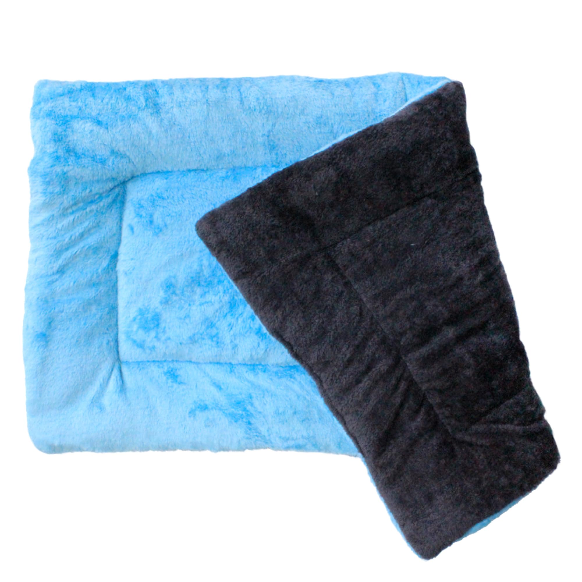 Downtown Pet Supply Comfort Crate Mat | Soft Fleece Pet Bed - Machine Washable, Easy to Clean - Light Blue/Charcoal - 24 x 18 in for Small Dogs or Cats
