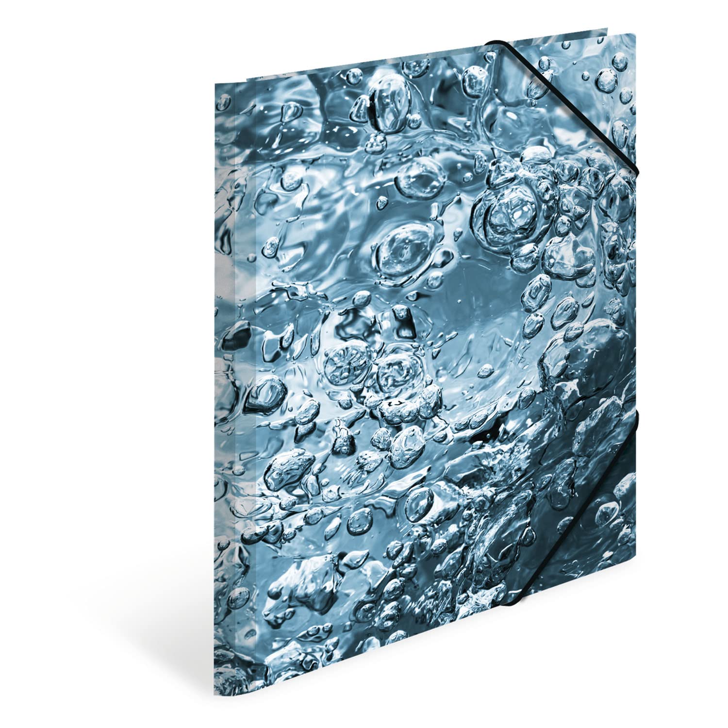 HERMA 19777 Portfolio Folder A4 Natural Water Children's Corner Folder Made of Cardboard with Haptic Finish, Inner Print and Elastic Band, Sturdy Cardboard Folder, for Boys and Girls