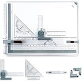 Zonon A3 Portable Drawing Board, Multi-Function Metric Drafting Table Drafting Board with Clear Rule Parallel Motion and Angle Adjustable Measuring System(A3)