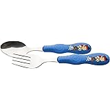 Zak! Designs Easy Grip Flatware, Children's Spoon and Fork with Jake and The Neverland Pirates, BPA-free Plastic and Stainless Steel