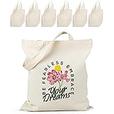 Lzerking 24 Pack Large Canvas Tote Bag Bulk, 14.5x16.3 Inches Blank Tote Bags for DIY Projects, Gift