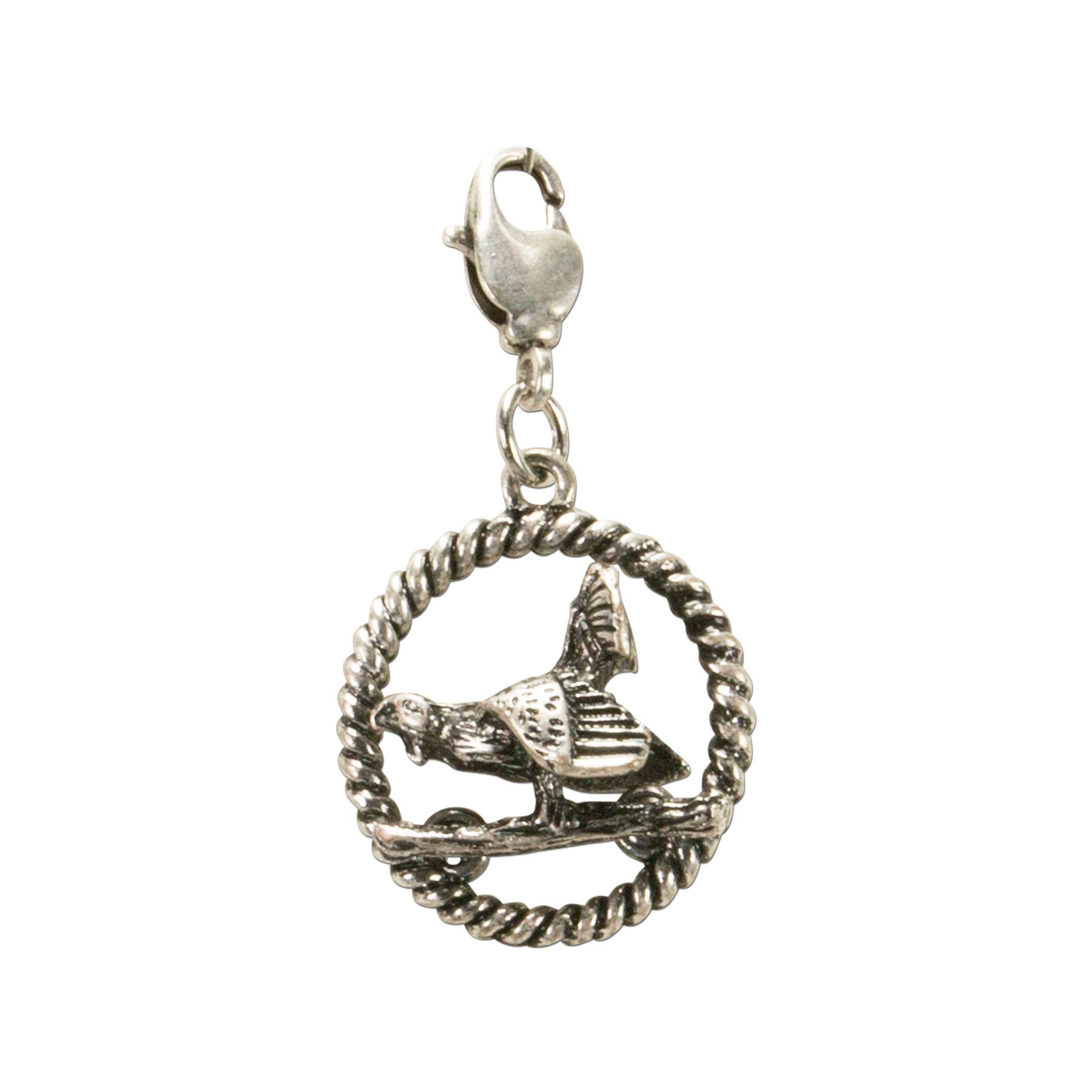 Alpenflüstern AAH138 Auerhahn Costume Pendant in Ring Small for Charivari Antique Silver Colours