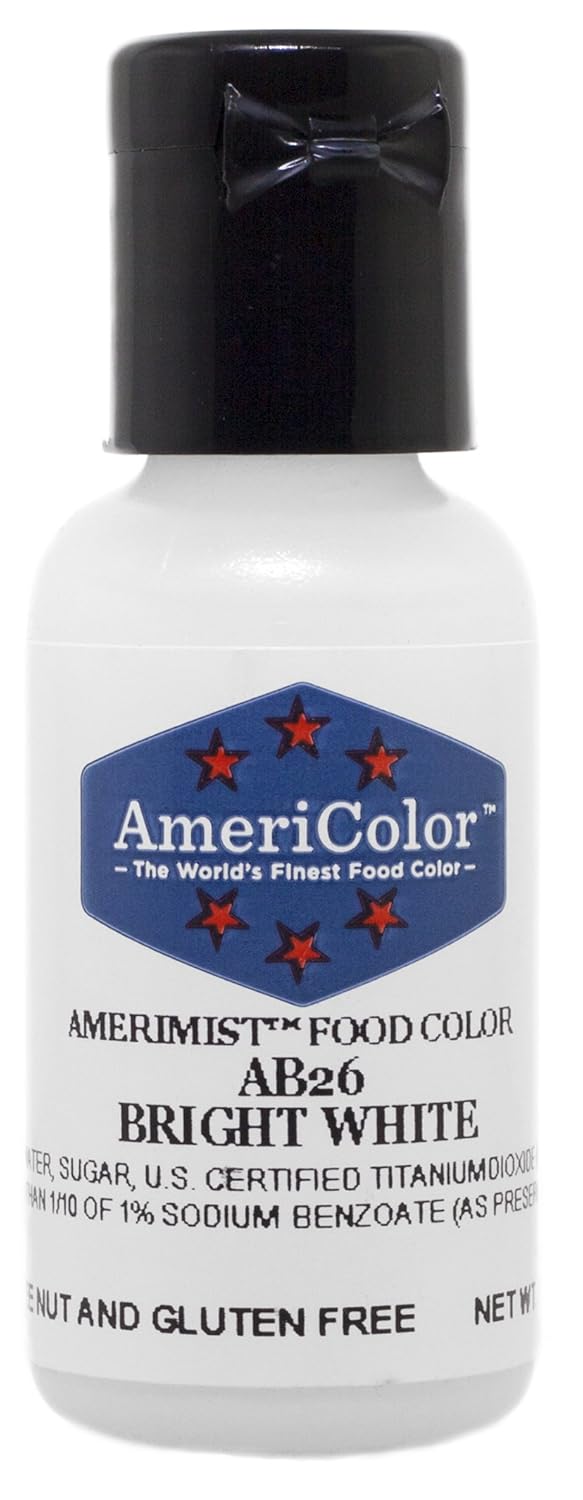 AmeriColor AmeriMist Bright White Airbrush Food Color, .65 oz