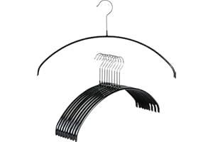 Mawa by Reston Lloyd Euro Series Non-Slip Space Saving Steel Clothes Hanger for Shirts, Dresses, Sweaters, Style 40/P, Set of 10, Black (14118)