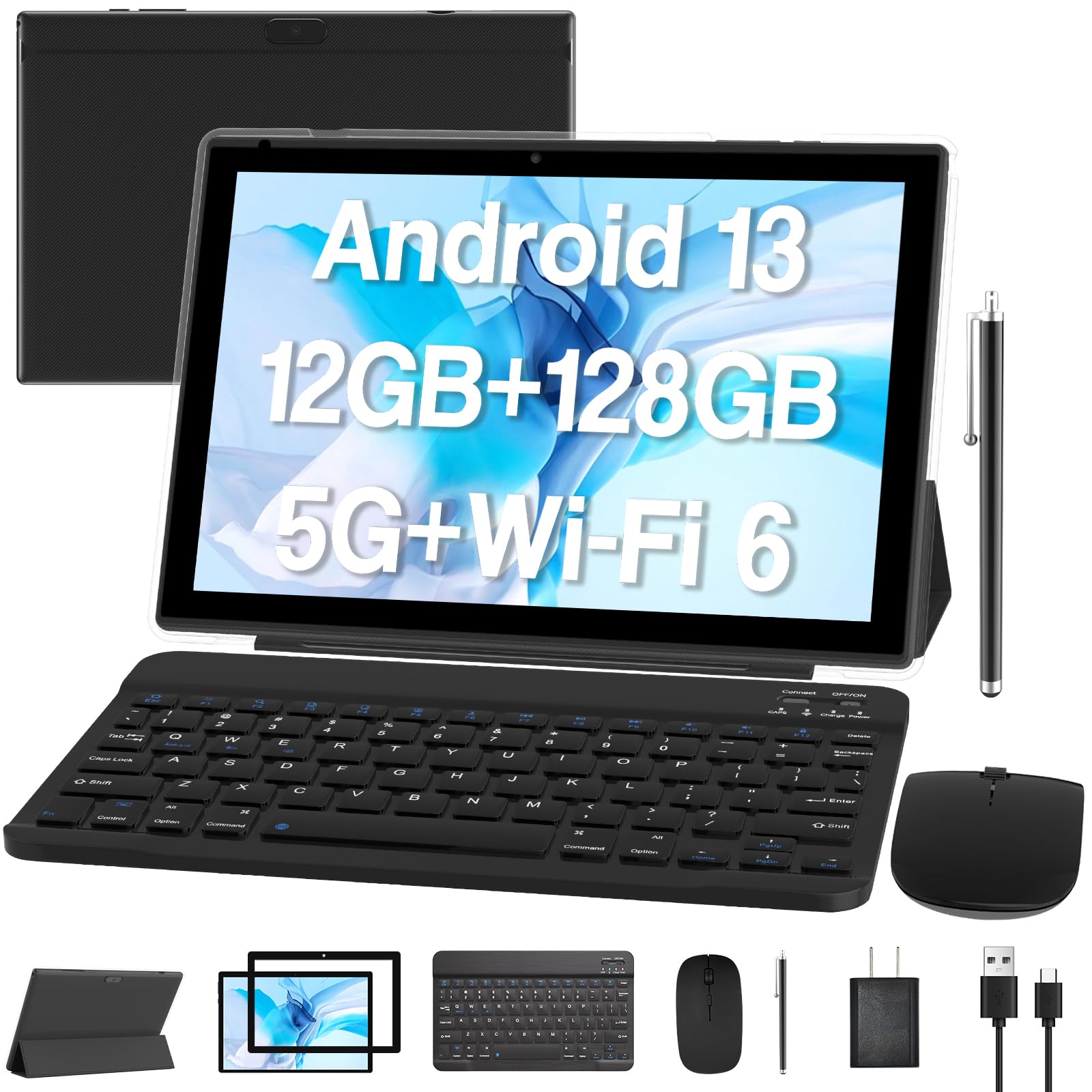 Samjiyon Tablet Computer Mua Android 13 Tablet 10 Inch, 2024 Newest 12GB RAM+128GB ROM/1TB ...