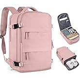 coofay Personal Item Travel Backpack for Women Airline Approved Carry on Backpack Flight Approved Waterproof Sports Luggage Backpack Casual Daypack Small Hiking Backpack Pink Backpack