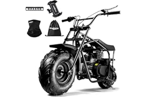 Oryxearth Mini Bike for Kids, 105CC 4-Stroke Kid Gas Powered Off-Road Pocket Pit Trail Motorcycle W/EPA Approved, Up to 28 Mph Weight Support 185 LBS, for Adults and Teens, Plus, Black
