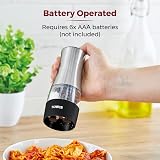Tower T832248 Dual Electric Salt & Pepper Mill Stainless Black Battery Operated view 4