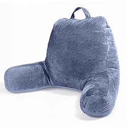 Sasttie Reading Pillow for Bed, Velvet Back Support