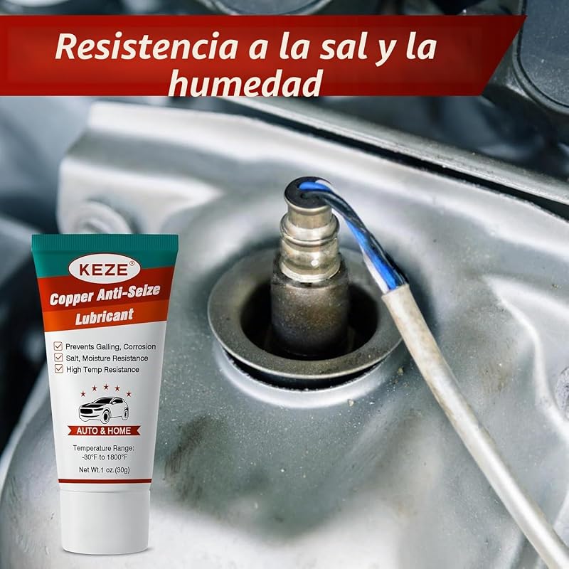 Lubricante antiadherente de cobre, resistente a la sal y la humedad, resistente al calor, para roscas de bujías, pasadores de calibrador y pastillas de freno, 28 g c/u, pack 4 uds — foto 5 de 6