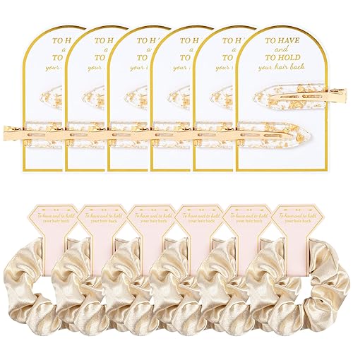 12 PCS Soft Silk Satin Hair Accessories Scrunchies, Hair Clips