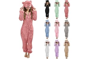 Girls Onesie Fuzzy Fleece One Piece Jumpsuit with Hood Warm Winter Sherpa Romper with Hood Zip Up Plush Overalls