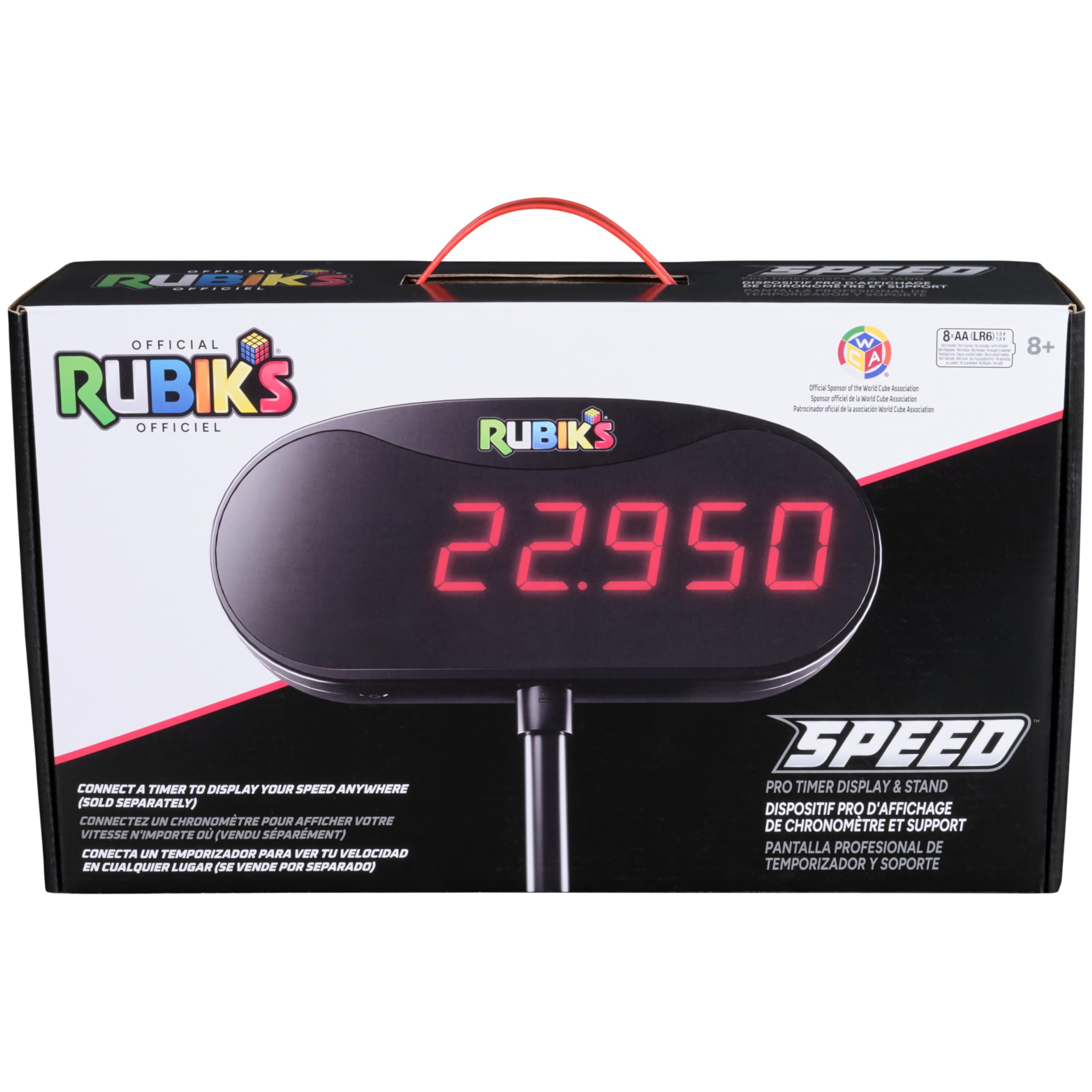 Rubik’s Cube, Timer Stand, Clear Display Device for WCA Speedcubers, Track Your Time to Solve Brain Teaser Puzzle for Adults, Problem-Solving Brain Teaser Fidget Toy for Kids, Ages 8 & Up Image