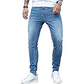 HUNGSON Skinny Jeans for Men Stretch Slim Fit Ripped Distressed