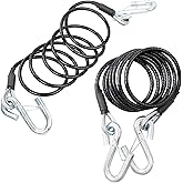 BX88196 Coiled Safety Cable Kit with S-Hook | 7500 lbs,7 Ft(84") Black Trailer Safety Cables(2 PCS)