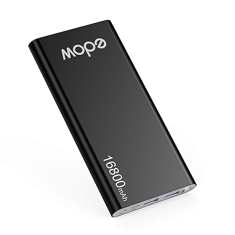 Edow Powerbank, 16800mAh (Dual Output Ports, 5V/2.6A) Externer Akku with Micro USB and Type-C Input, Intelligent Charging Tec