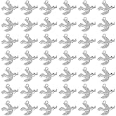 Honbay 50PCS Alloy Peace Dove Charms Pendant Tiny Bird Animal Pendants for Earring Necklace Bracelet Keychain Jewelry Craft Making