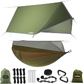 Sunyear Camping Hammock, Portable Single &amp; Double Hammock with Net, 2 Person Hammock Tent with 2 * 10ft Straps, Best for Outdoor Hiking Survival Travel