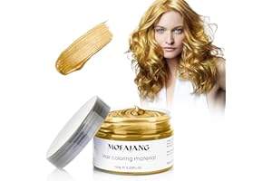 Natural Hair Coloring Wax, SOVONCARE Gold Temporary Hairstyle Cream Washable Hair Colored Wax for Men & Women Party Cosplay Date 4.23 oz (Gold)