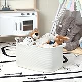 TIMEYARD Large Storage Basket Cotton Rope 63L White 55x38x30 cm view 4