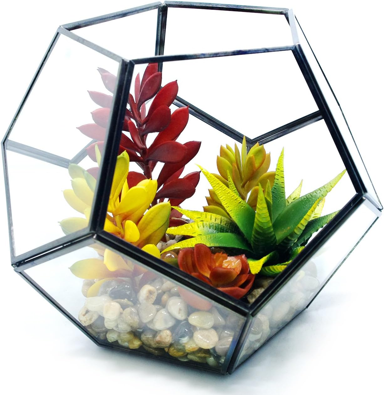 Cvens Clear Glass Terrariums,Geometric Terrariums,Geometric Air plants terrarium,Succulent planters,Artficial Plants Air Plant Geometric Terrariums Holder for Tabletop Succulent Plants Holder