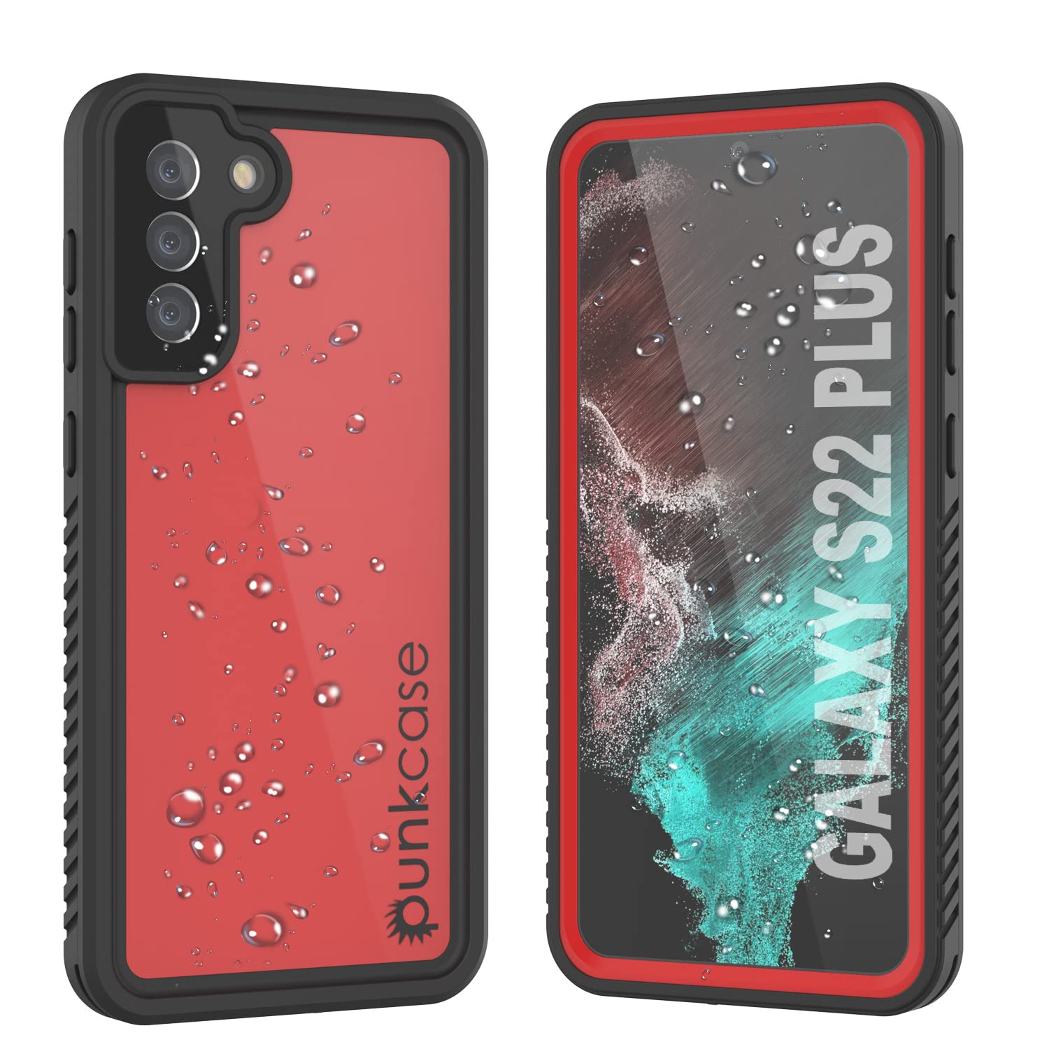 Punkcase Designed For Galaxy S22 Plus Waterproof Case [StudStar Series] [Slim Fit] [IP68 Certified] [Shockproof] [Dirtproof] [Snowproof] Armor Cover For Galaxy S22 Plus 5G (6.6") (2022) [Red]