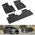 KIWI MASTER Floor Mats for 2016-2022 Lexus RX350/ RX450h (RX All Models), 2018-2022 RX350L/ RX450hL (RXL All Models) All Weather Mat Front Rear 2 Row TPE Slush Liners Black