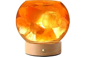 ZINYEME Himalayan Salt Lamp with Dimmer, USB Himalayan Pink Salt Lamp with Diamond Bowl, Natural Crystal Sea Salt Lamp Night Light and Mood Lighting, Rock Salt Lamp for Decor Meditation Household Gifts Yoga