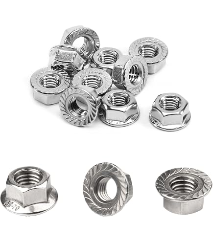 Nut Amazon.com: 25 M8-1.25 Flange Exhaust LockNut Copper Plated 12mm