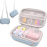 PLEAVEE Instant Print Film Camera Case for Kid Cameras & Digital Video Camera, Hard Storage Holder Organizer Bag Compatible with ESOXOFFORE/Dylanto/Anchioo/MINIBEAR and More (Blue)