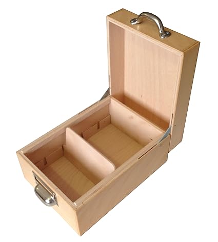 Karteikasten aus Holz für maximal 900 Karten A6 quer
