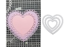 hinana 3Pcs Lace Hearts Metal Die Cuts,Layer Lace Hollow Heart Shape Frame Wedding Cutting Dies Cut Stencils for DIY Scrapbooking Photo Decorative Embossing Paper Dies for Scrapbooking Card Making
