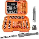 XEWEA 26PCS Screw &amp; Bolt Socket Extractor with Left Drill Bit Set | Impact Easy Out Tools Stripped Screw Remover EZ Out Set for Damaged, Frozen, Rusted, Bolts, Nuts, Screws, Studs