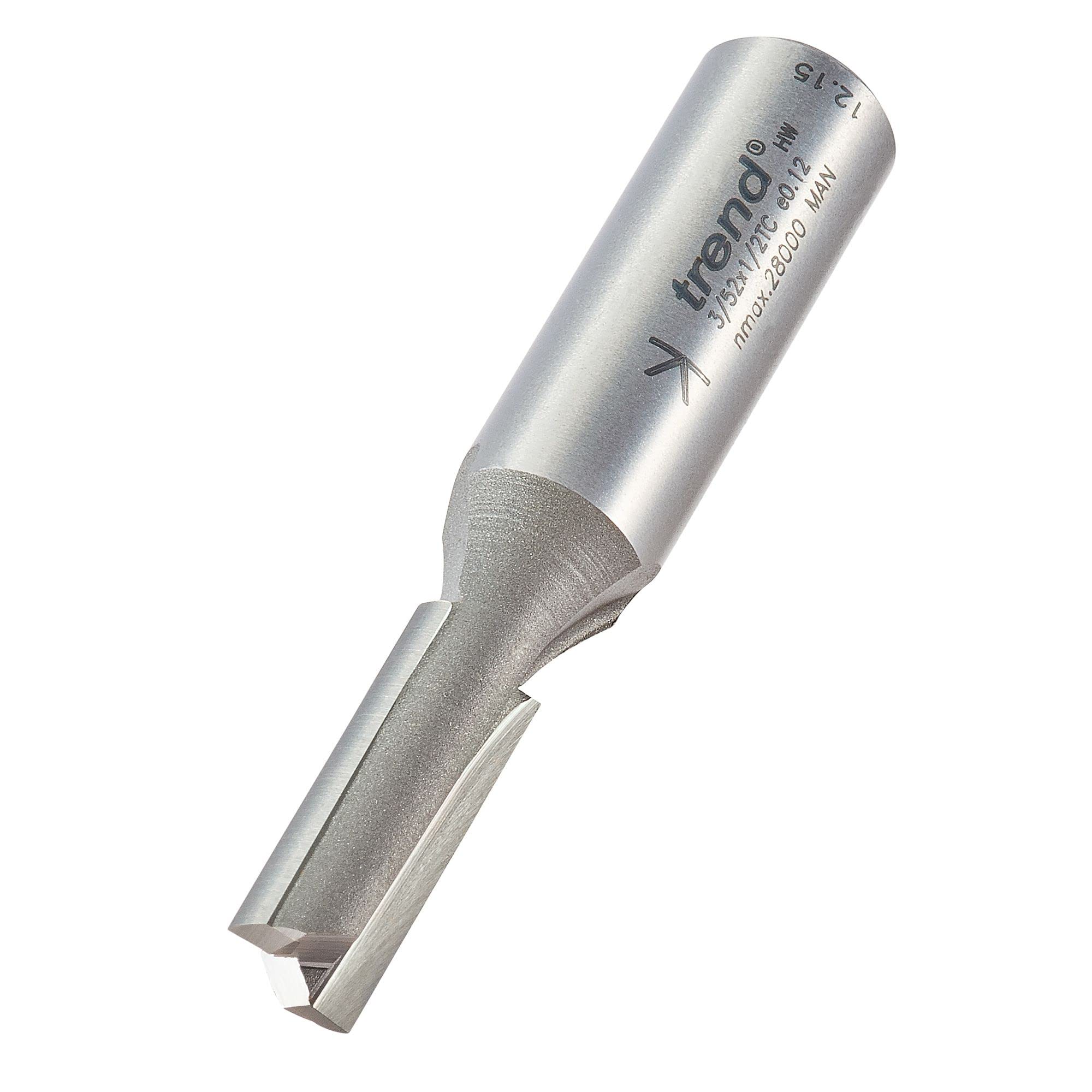 Trend Professional Straight Two Flute Router Cutter, 1/2 Inch Shank, 9mm Cut Diameter, Diameters from 2.0mm to 12.7mm, Tungsten Carbide Tipped, 3/52X1/2TC