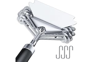 VOXPOA Grill Brush and Scraper Bristle Free, Grill Brush for Outdoor Grill, 17" Stainless Steel BBQ Brush for Grill Cleaning, Grill Accessories Gifts for Men, Hooks Included