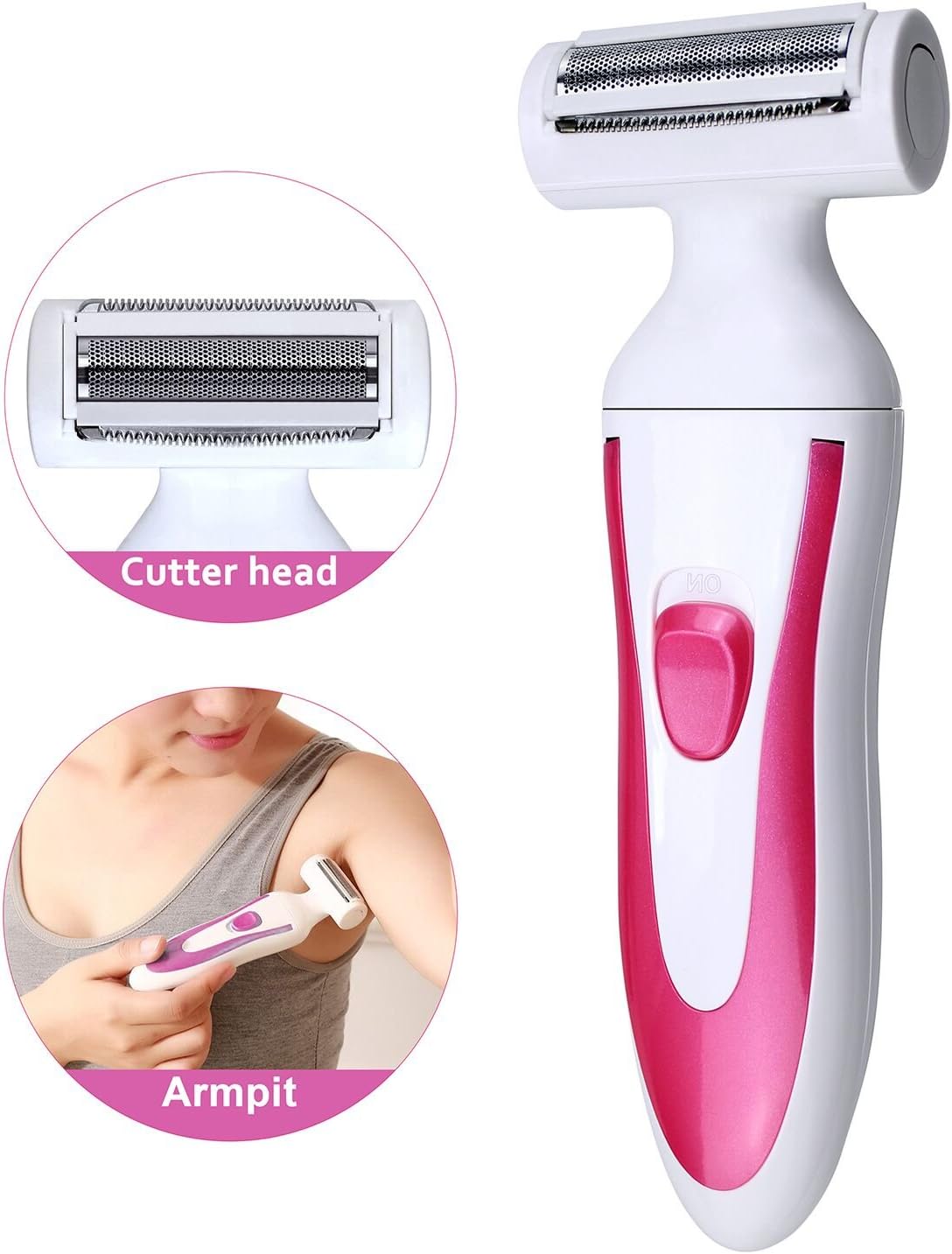 Ladies Electric Shaver, S-Will Women's Cordless Bikini Trimmer Painless Hair Removal Epilator, Use Wet & Dry - Red