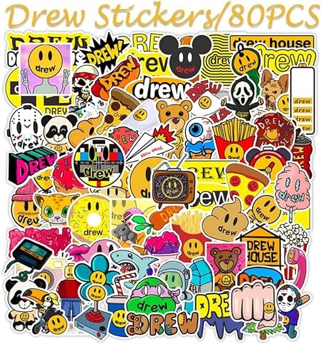 Amazon 落書きステッカー80個歌手ジャスティンビーバードリューハウスステッカーパックpc用スーツケースラップトップオートバイスタイリングクールな漫画のステッカー ウォールステッカー オンライン通販