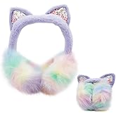 FYBW Winter Earmuffs for Kids Girl Plush Ear Warmers,Foldable Unicorn Earmuffs for Girls Kids Women Warm Outdoor Ear Covers