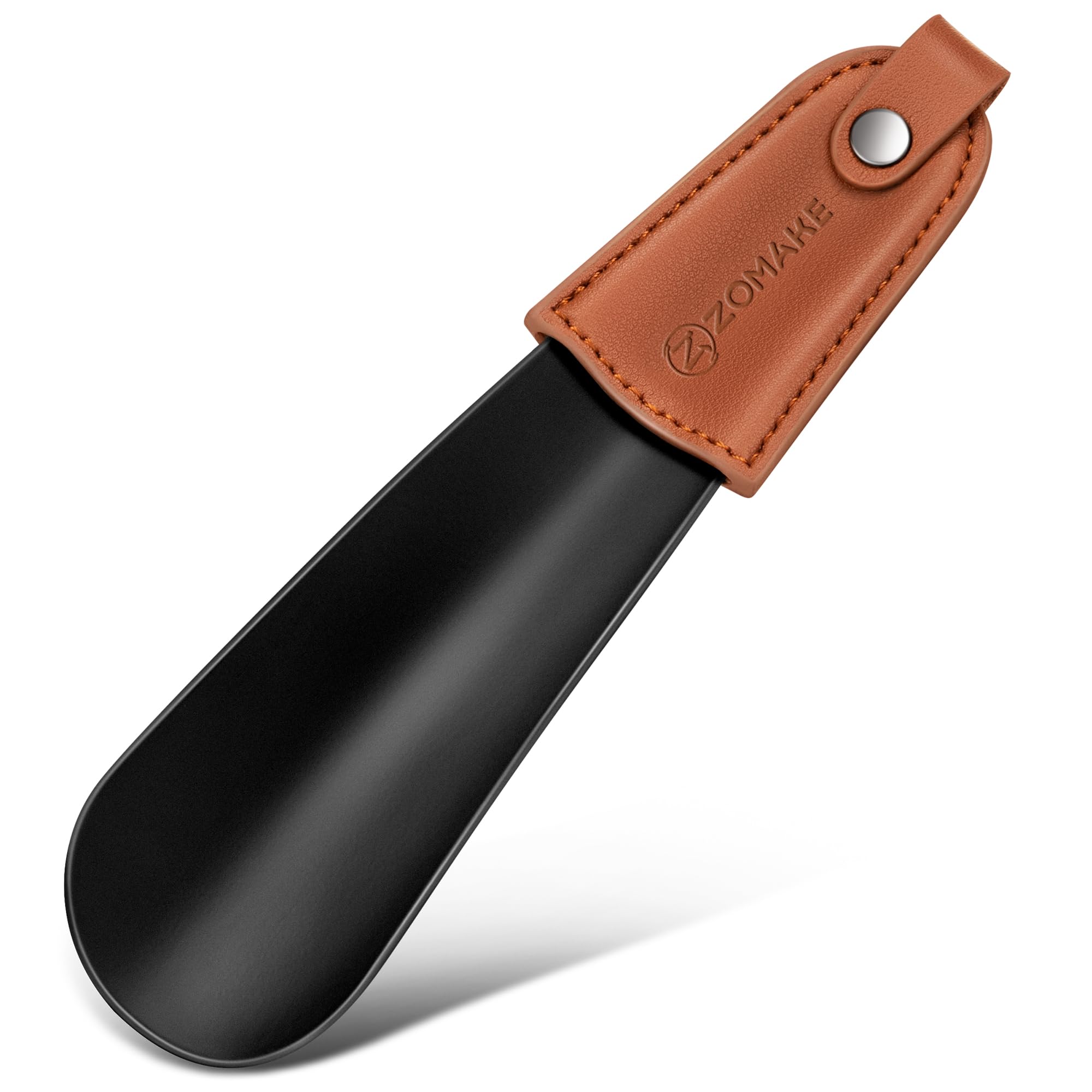 ZOMAKE Metal Shoe Horn, Small Shoehorn for Men Women Kids, 16CM Travel Lazy Shoe Spoon Helper Short Boot Horn for Football Boots (1 pc)