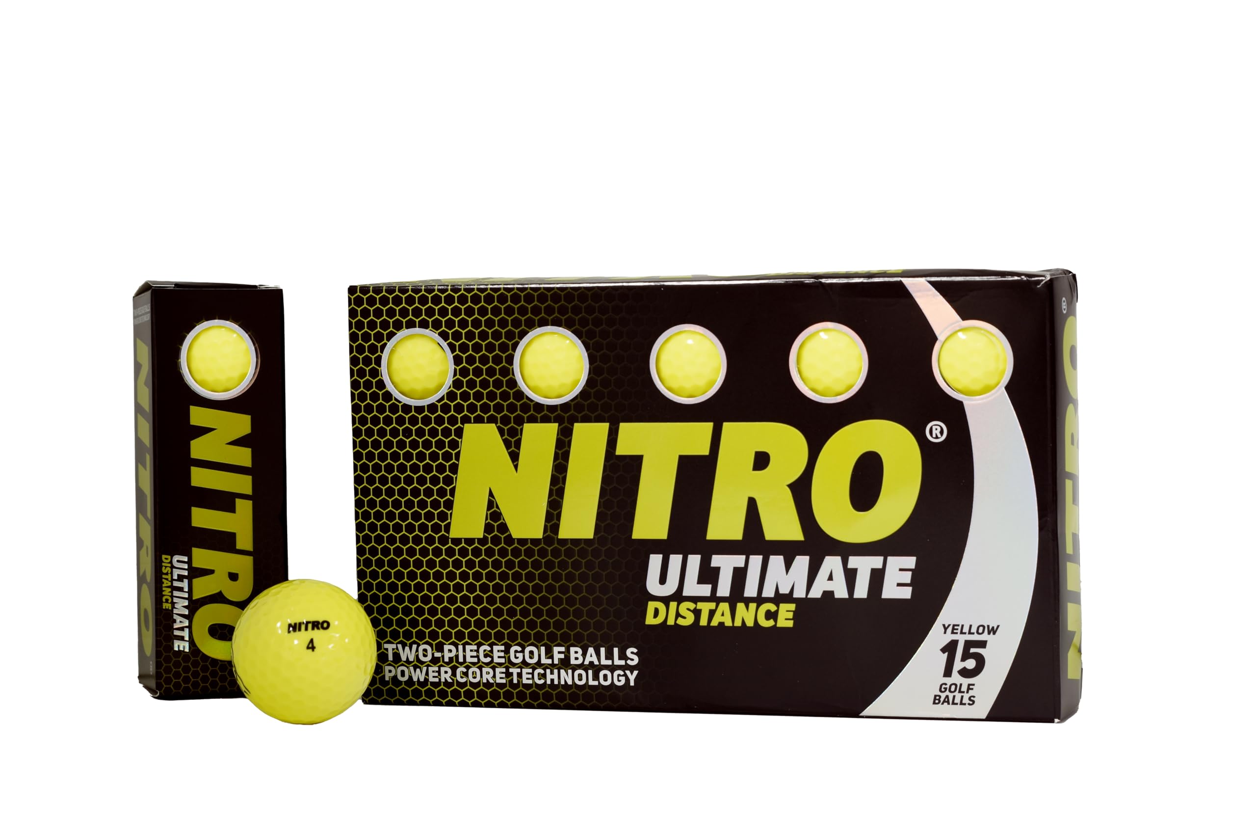 Nitro Ultimate Distance Golf Ball (15-Pack), Yellow