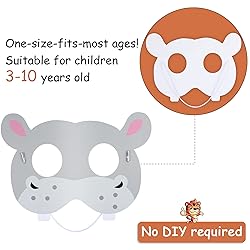 Blulu 32 Pcs Safari Animal Masks for Kids Jungle